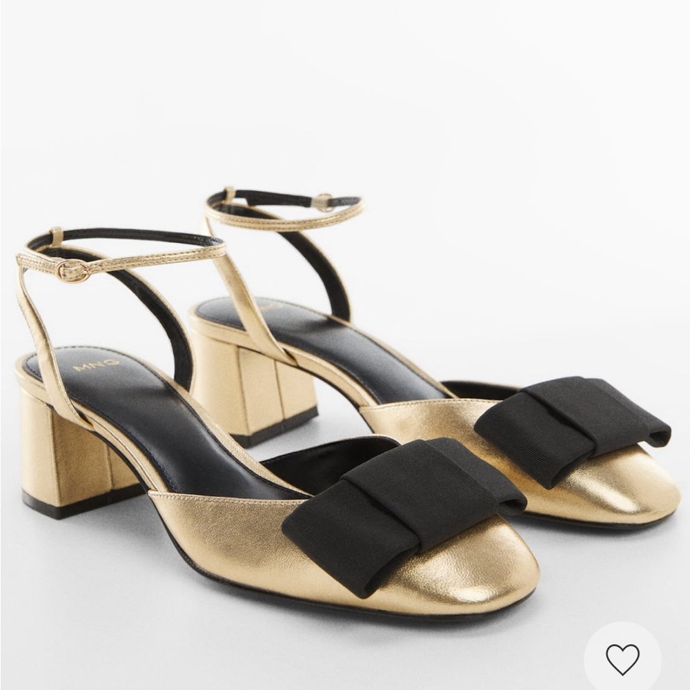 NEW MANGO metallic bow shoe
